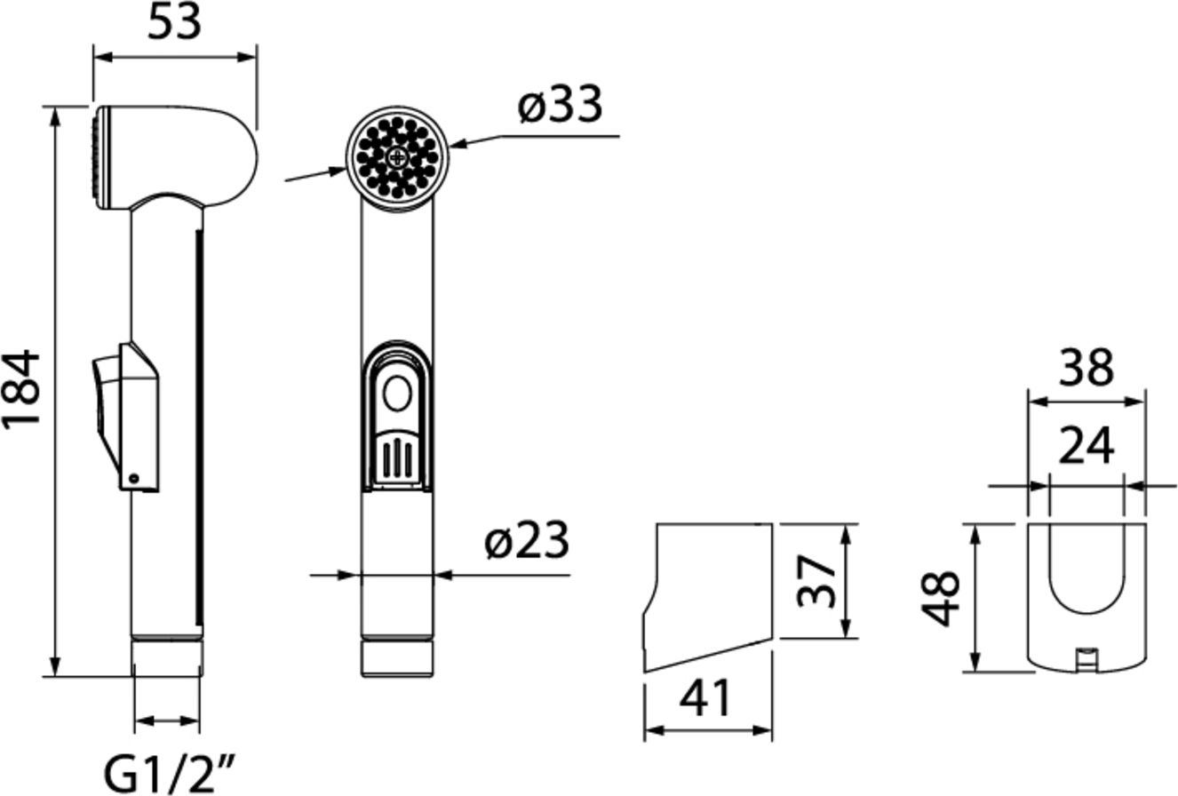 Гигиеническая лейка с держателем, Iddis, 010SB0Gi20