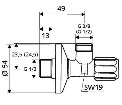 Угловой вентиль с фильтром Schell, 049480699