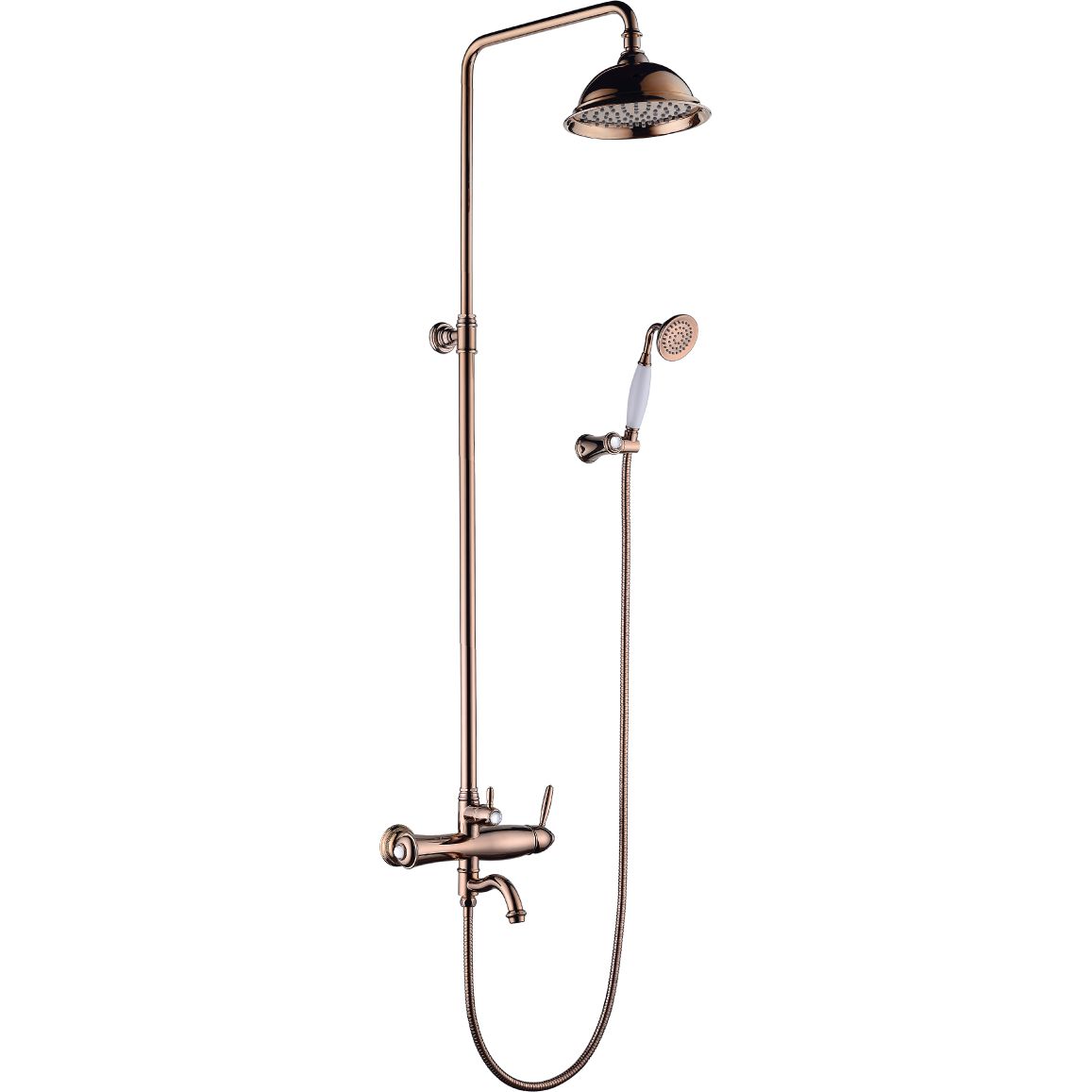 Смеситель для ванны с верхней душевой лейкой поворотный излив Lemark Spark, LM6762RG