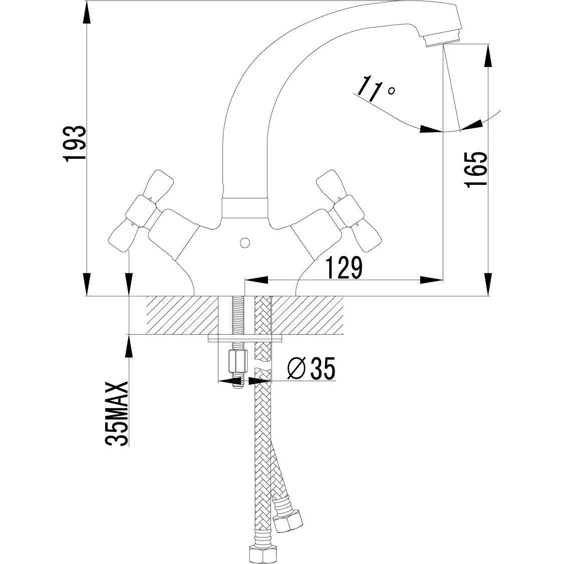 Смеситель для умывальника с поворотным изливом Lemark Benefit, LM2507C
