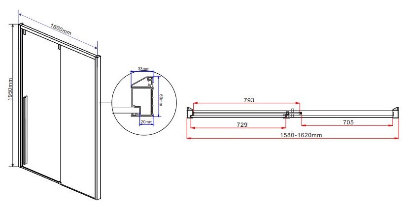 Душевая дверь Vincea Lugano 160, VDS-1L160CL-1