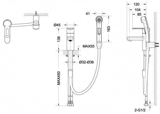 Смеситель для умывальника Bravat Stream-D F137163C-1