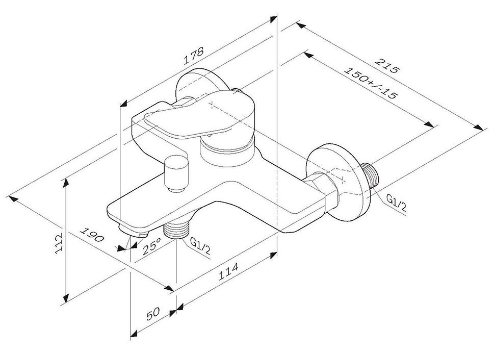 Смеситель для ванны и душа AM.PM X-Joy, F85A10000
