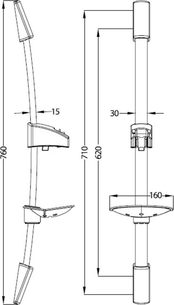Стойка для душа с мыльницей 760 мм, Iddis, A30311