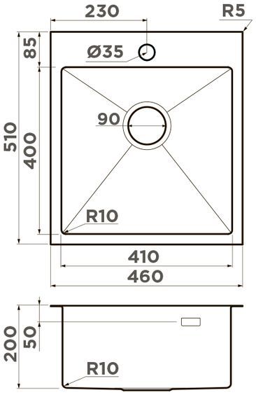 Мойка Omoikiri Akisame 46-IN, 4973057