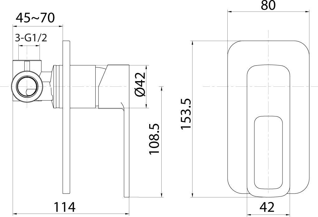 Встраиваемый смеситель с одним выходом, черный, Iddis Slide, SLIBL00i66