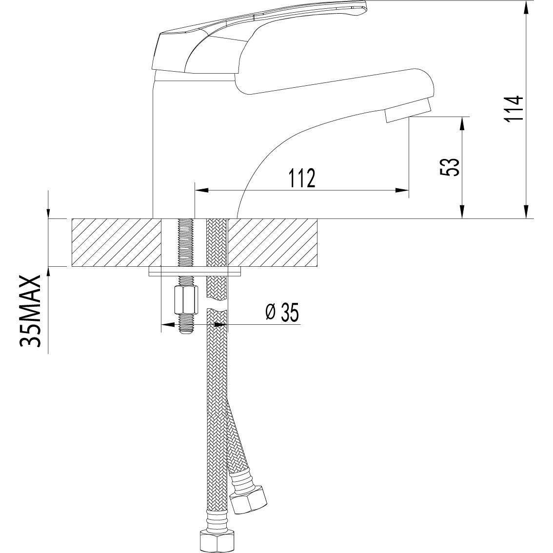 Смеситель для умывальника монолитный Lemark Omega, LM3106C