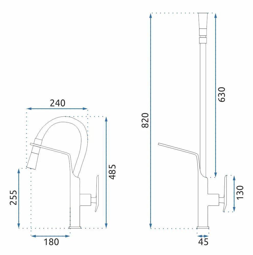 Смеситель для кухни Rea Castor Black/L.Gold, REA-B6936