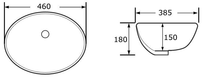 Умывальник Rea Mila 46x38.5, REA-U1052