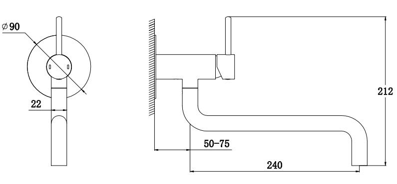 Кухонный смеситель встроенный Omnires Y, Y1256CR