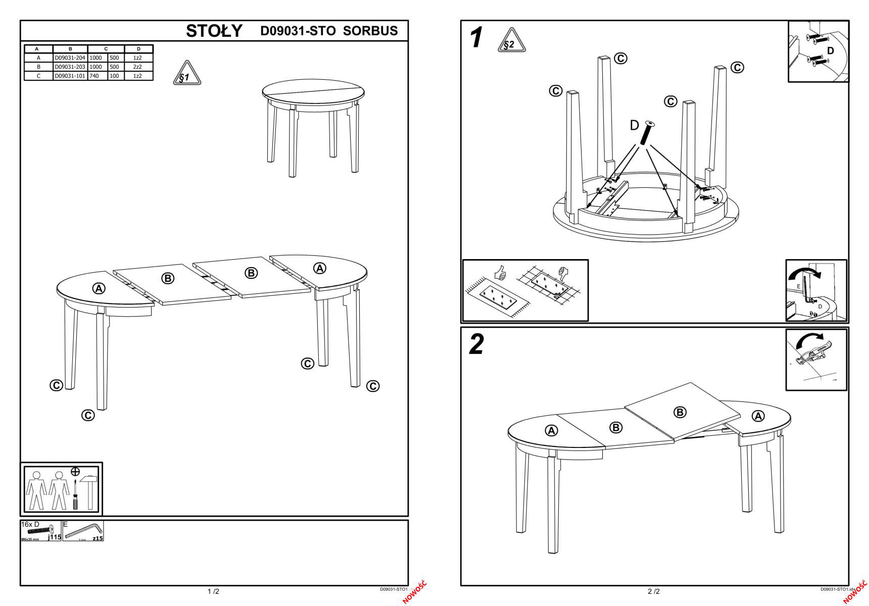 Стол обеденный Halmar Sorbus, раскладной дуб медовый, V-PL-SORBUS-ST-DAB_MIODOWY