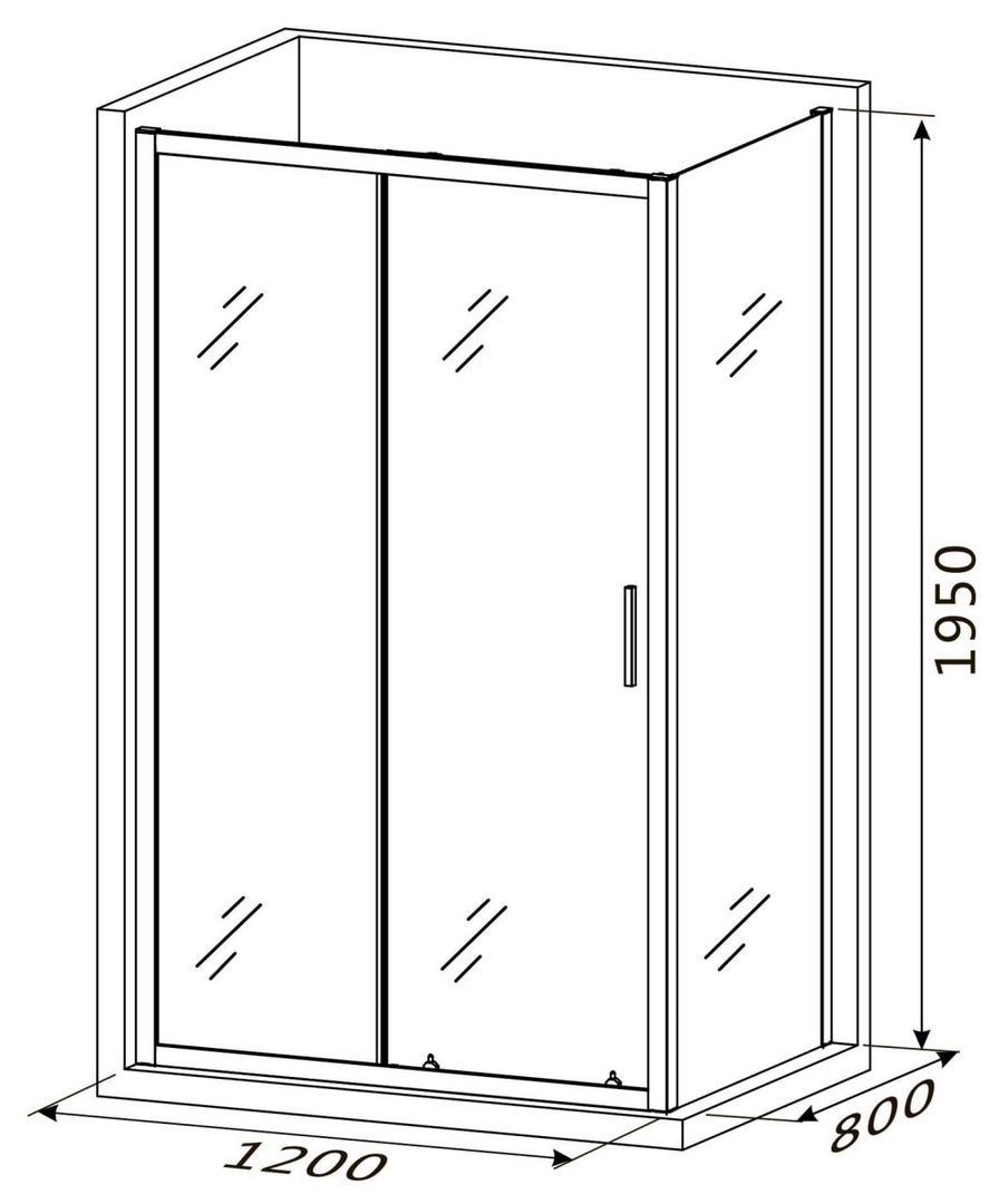 Душевой уголок Roxen Caspia 120x80 прозрачное стекло, 55060-120