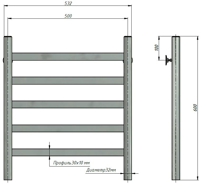 Полотенцесушитель Stinox Maxima 50x60