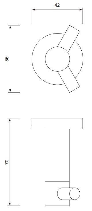 Крючок двойной Omnires Modern, MP60120CR