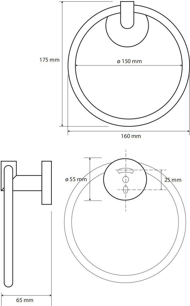 Кольцо для полотенец Bemeta Dark, 104204060