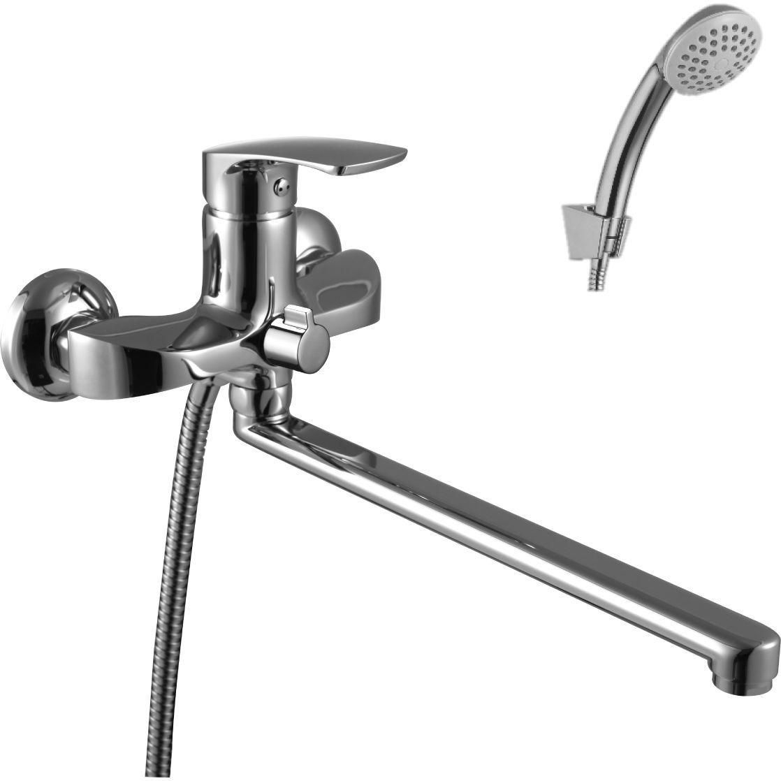 Смеситель универсальный с плоским изливом 300 мм с аксессуарами Lemark Plus Shape, LM1751C