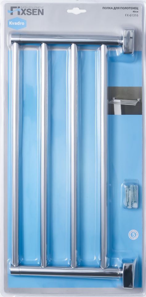 Полка для полотенец Fixsen Kvadro 40 см, FX-61316