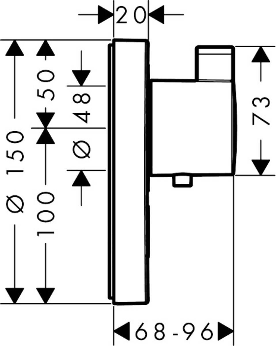 Термостат скрытого монтажа Hansgrohe ShowerSelect S Highflow с клапаном для ручного душа, 15742000