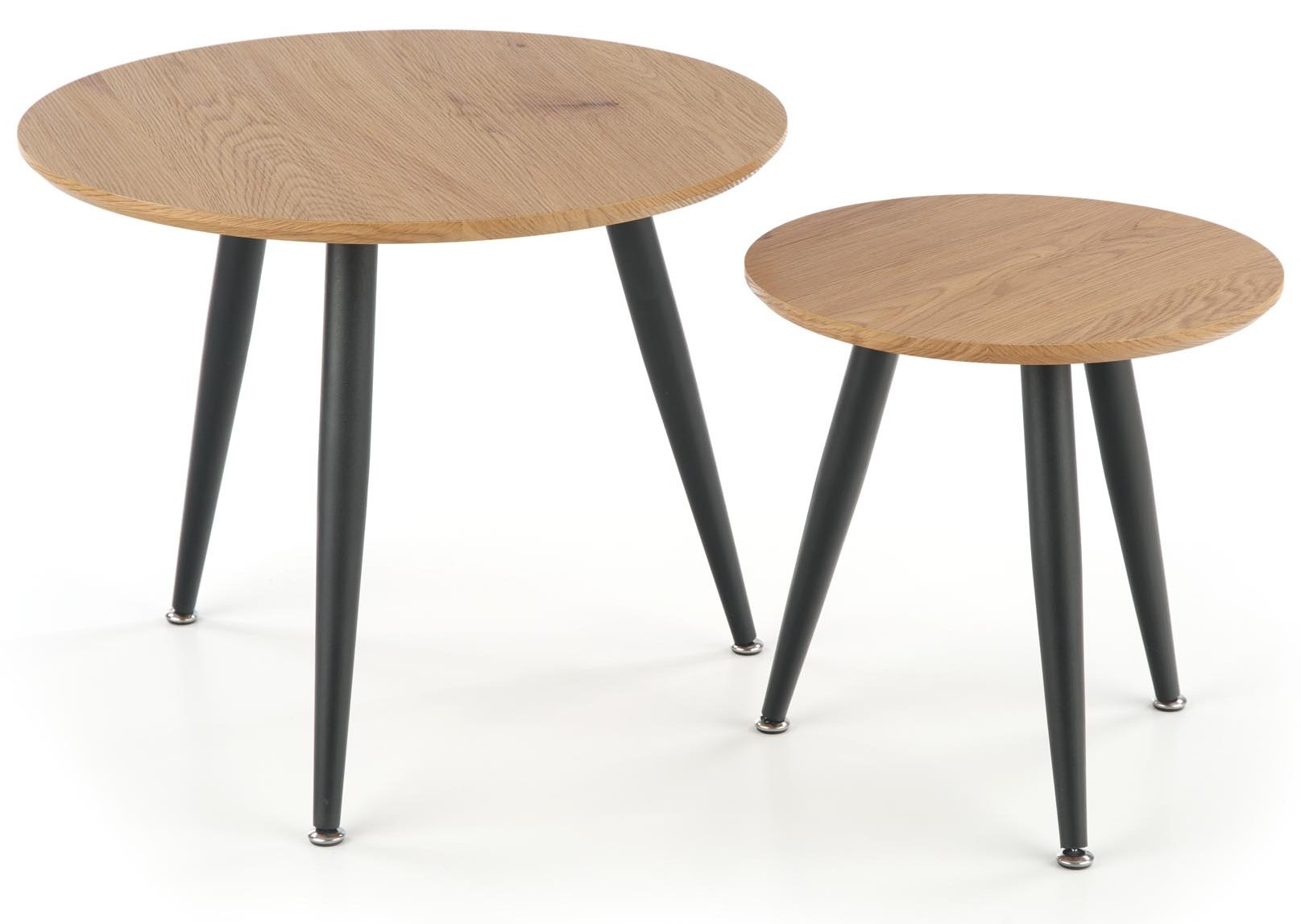 Комплект Halmar Mentona 2  (2 стола журнальных) дуб золотой/черный, 40/41 и 59/48, V-CH-MENTONA_2-LAW