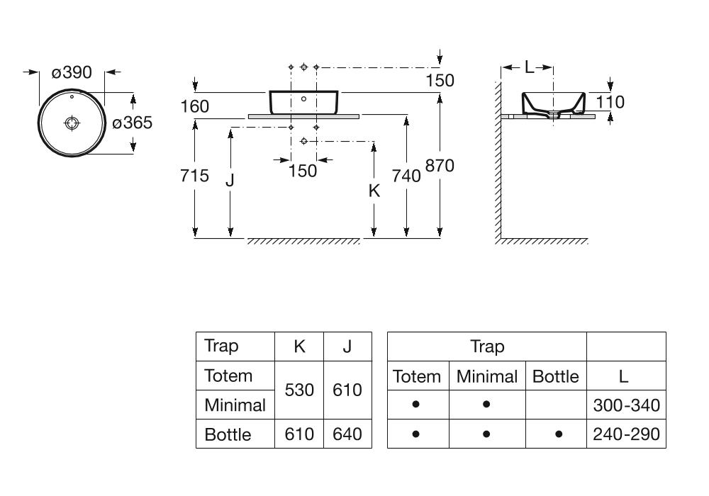 Раковина накладная Roca The Gap 39х13, A3270MJ000