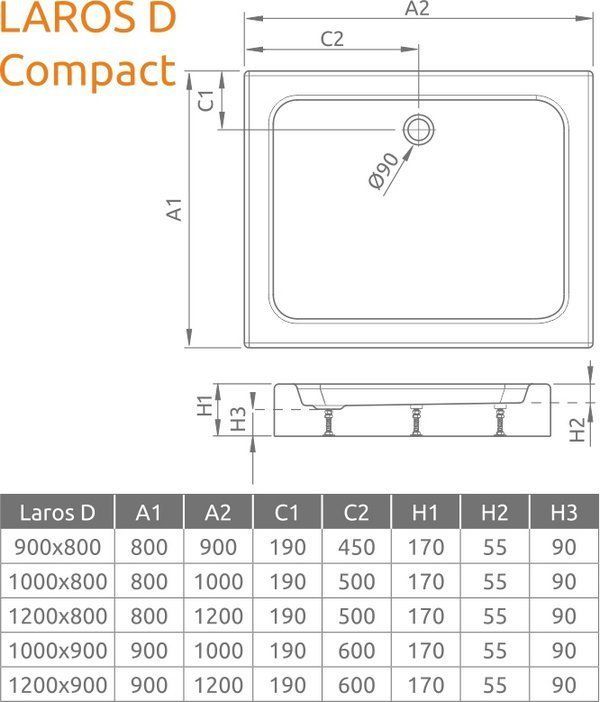 Душевой поддон Radaway Laros D Compact