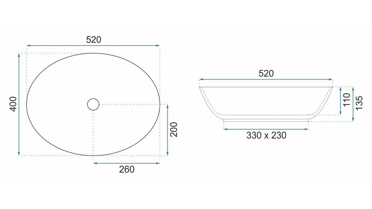 Умывальник Rea Margot Black Gold 52x40, REA-U8978