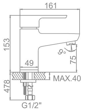 Смеситель для умывальника Ledeme L1054