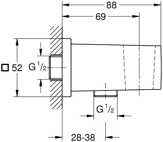 Подключение для душевого шланга Grohe Euphoria Cube, 26370000
