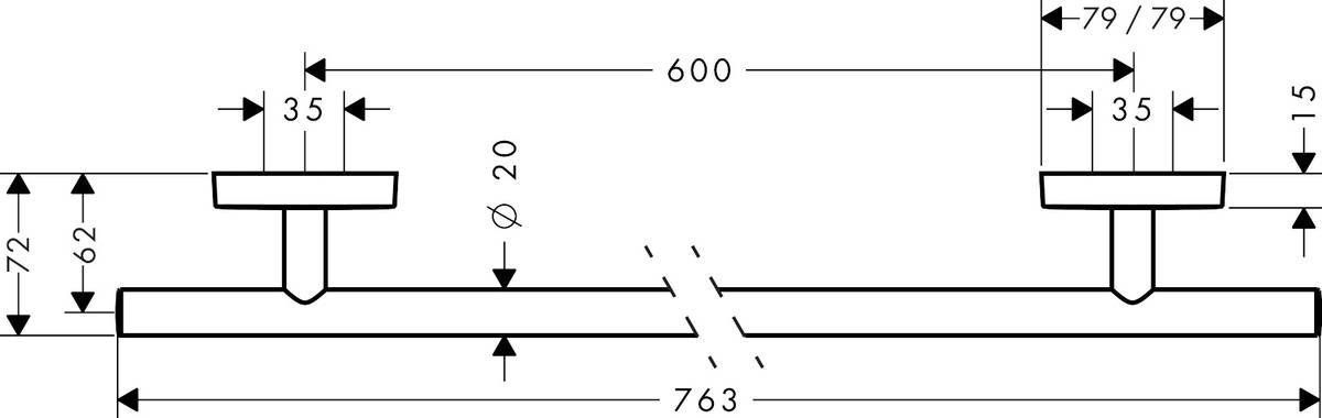 Полотенцедержатель Hansgrohe Logis 60 см, 41506000