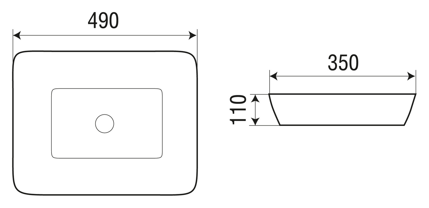 Раковина накладная WeltWasser ELBACH 2261 49x35