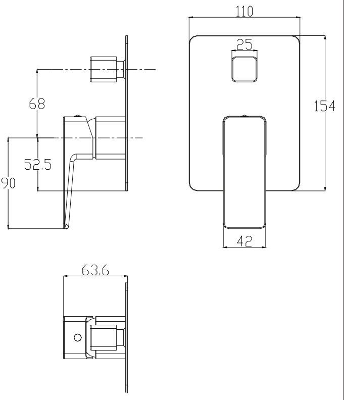 Смеситель для ванны скрытого монтажа Omnires Parma, PM7435CR