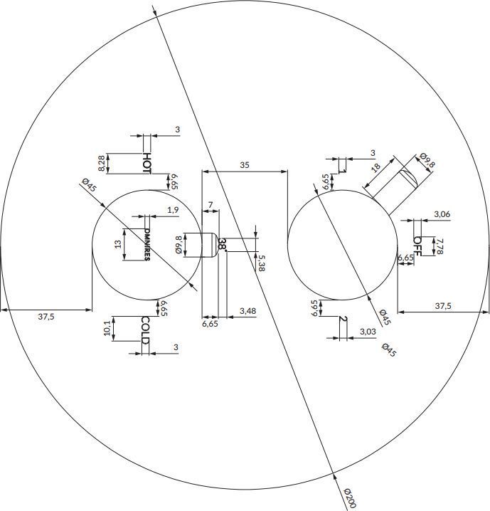 Термостатический наружный элемент смесителя для ванны Omnires Y, Y1236ROGL