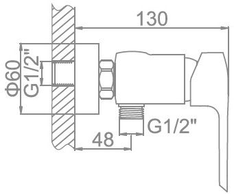Смеситель для душа Ledeme L2058