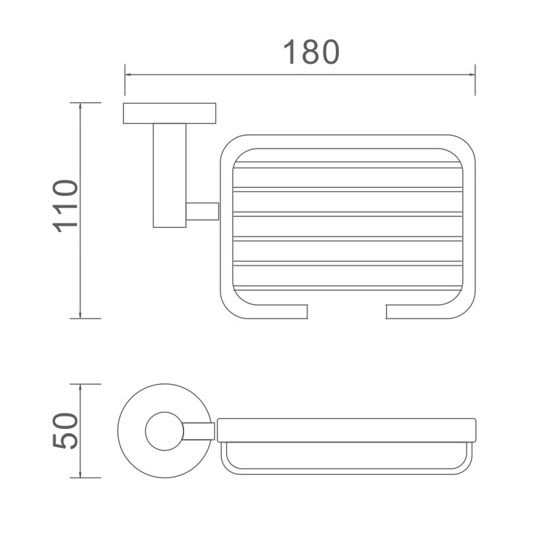 Мыльница настенная стекло (черный) Ledeme L71702B-1