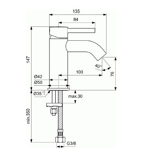 Смеситель для раковины Ideal Standard Ceraline, BC268AA