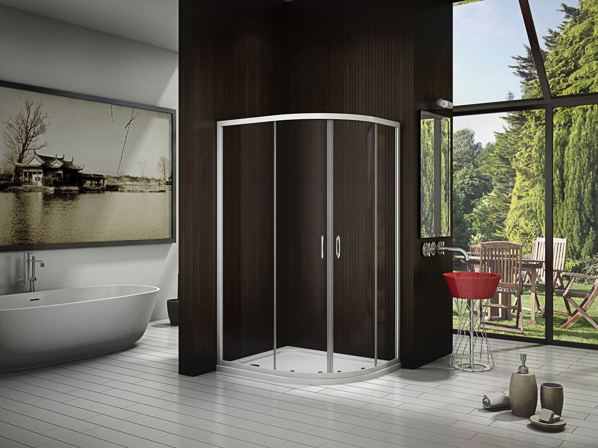 Душевой уголок Good Door Latte R-120-C-WE