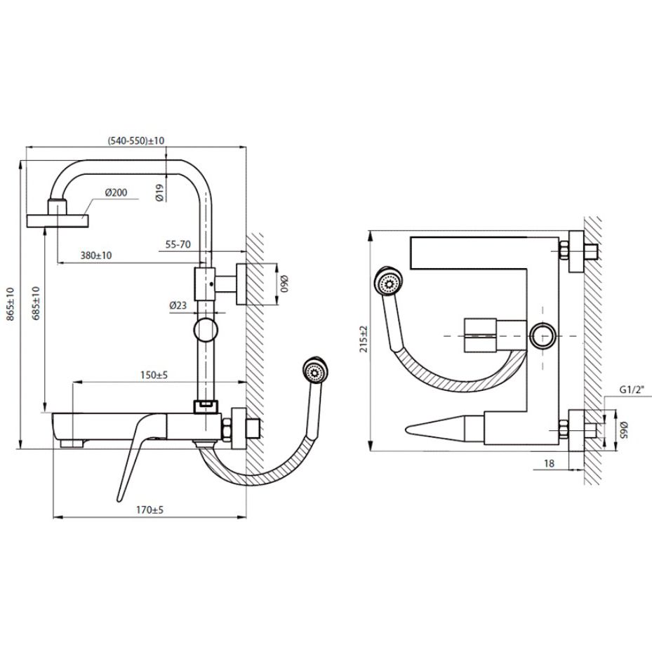 Душевая система с изливом Ahti Lappi, LP403101