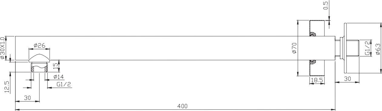 Кронштейн душевой настенный Omnires, RA02XCR