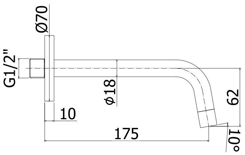 Излив для ванны Paffoni Light нержавеющая сталь, ZBOC045ST