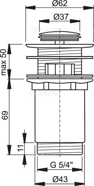 Водослив для умывальника Alcaplast, A391