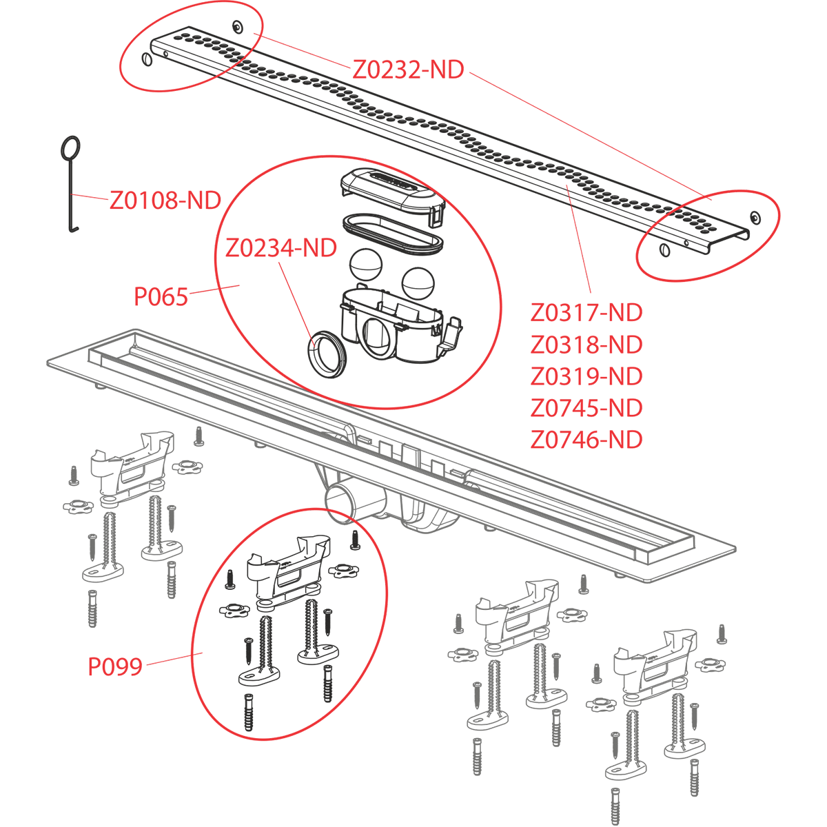 Водоотводящий желоб Alcaplast APZ8