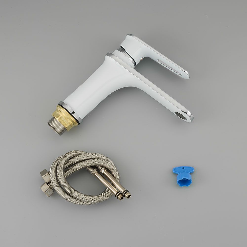 Смеситель для раковины белый/хром Frap F1049