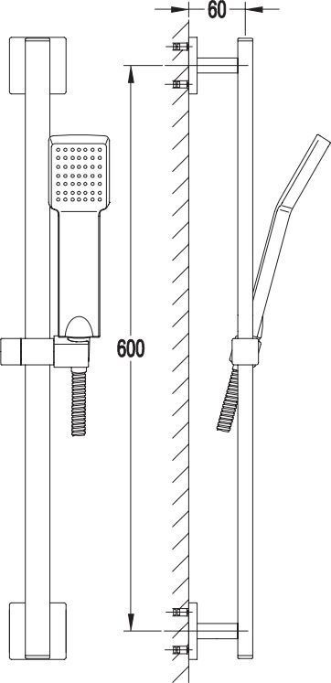 Душевой гарнитур Omnires, ANGEL-SBL
