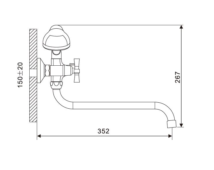 Смеситель для ванны Gappo G2243