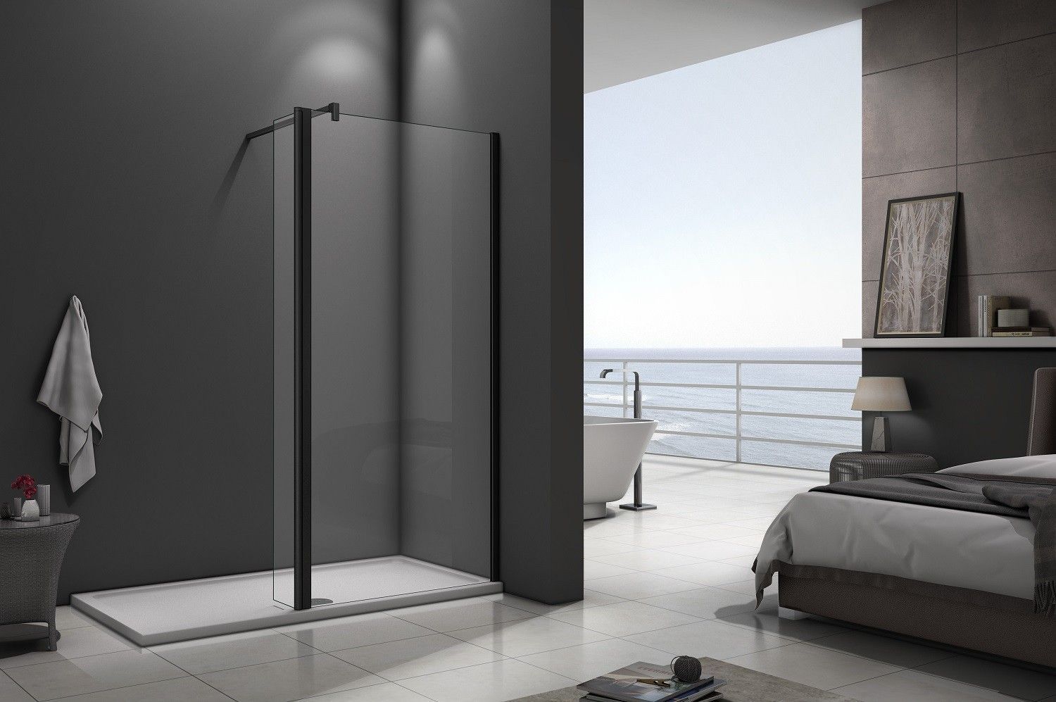 Душевая перегородка Good Door Walk-In Black SP2