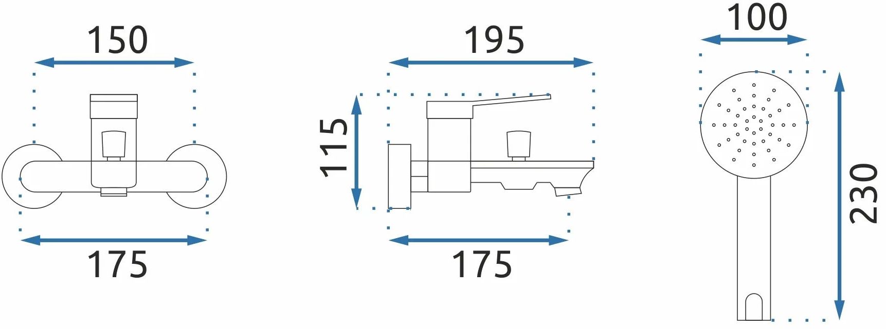 Смеситель для ванны Rea Viral Black/Rose Gold, REA-B2027