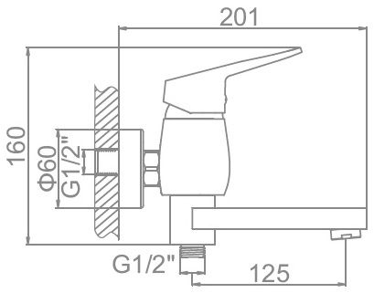 Смеситель для ванны Ledeme L3140