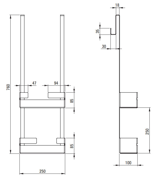 Кронштейн-держатель на душевую кабину тип C Deante Mokko Bianco, ADM_A54K
