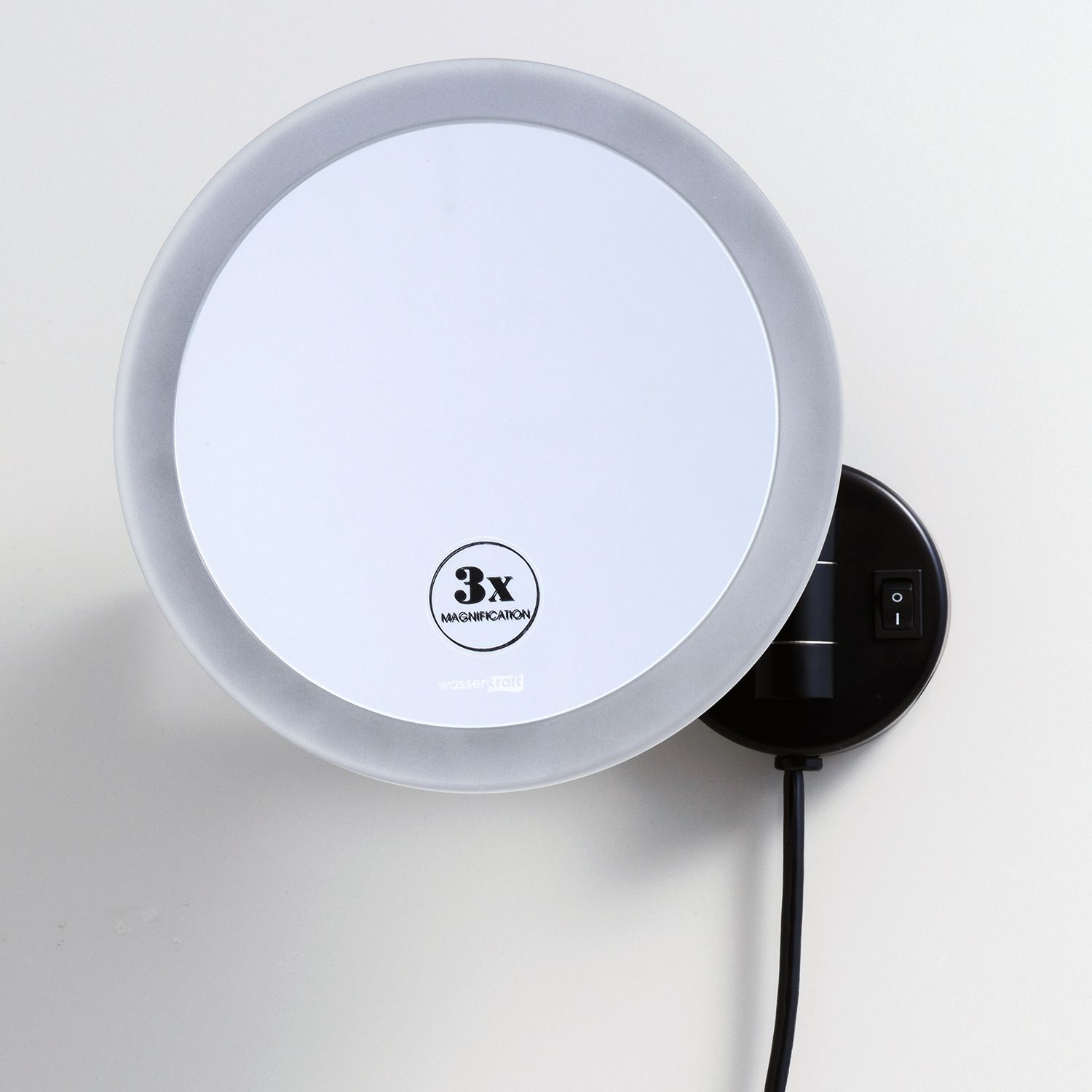 Зеркало с LED-подсветкой, 3-х кратным увеличением WasserKRAFT, K-1004BLACK