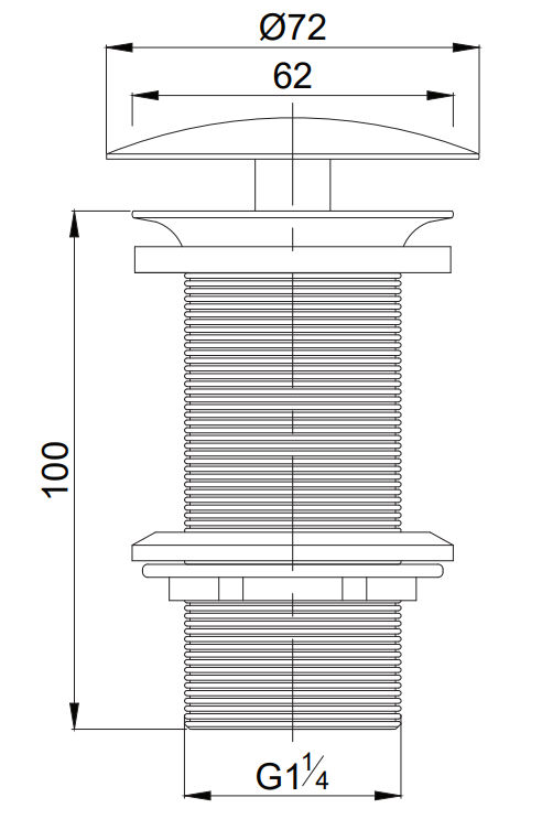 Донный клапан к сифону для умывальника хром Omnires, A82CR